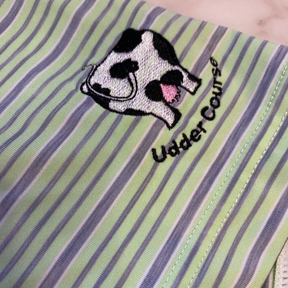 FootJoy Performance Golf Polo Green Gray Stripe Udder Course Stonewall XL - Picture 4 of 6